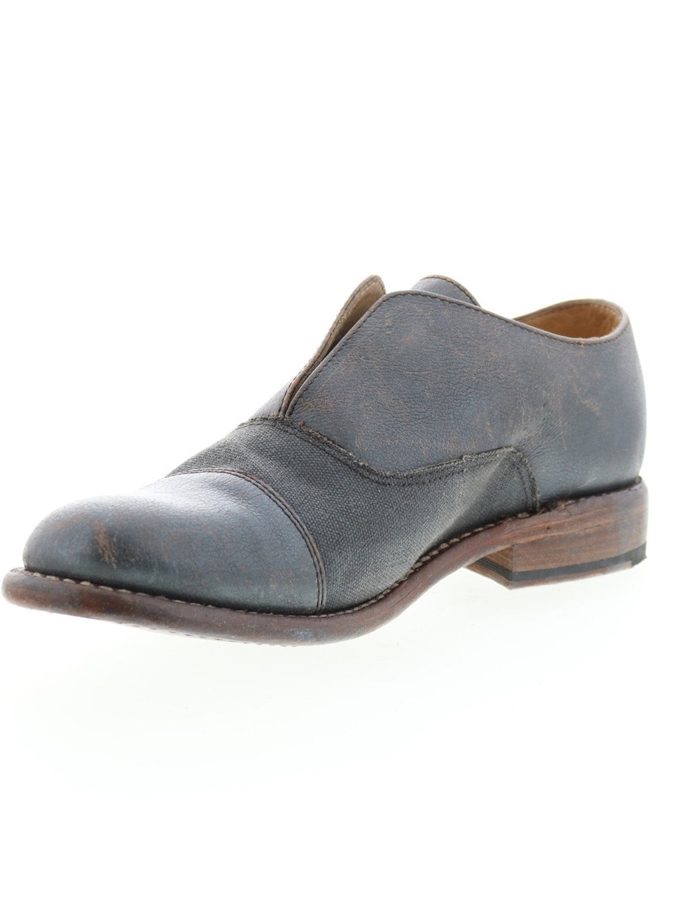 Bed Stu Blue Distressed Leather Slip-On Loafer